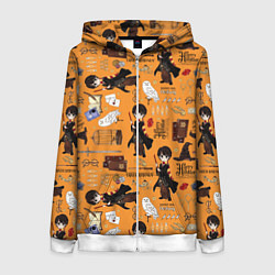 Женская толстовка на молнии Гарри Поттер паттерн