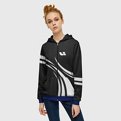 Толстовка на молнии женская Lixiang - carbon black, цвет: 3D-синий — фото 2