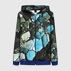 Женская толстовка на молнии Чёрно-синий камень