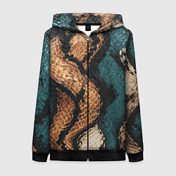 Женская толстовка на молнии Кожа в змеином стиле