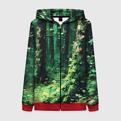 Женская толстовка на молнии Зелёный летний лес
