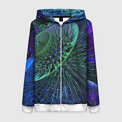 Женская толстовка на молнии Фрактальный узор шипы