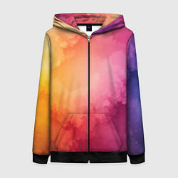Женская толстовка на молнии Облака краски