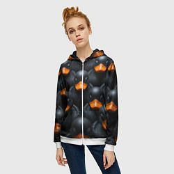 Толстовка на молнии женская Черные уточки, цвет: 3D-белый — фото 2