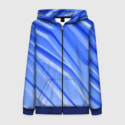 Толстовка на молнии женская Синий пластик, цвет: 3D-синий