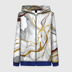 Женская толстовка на молнии Жёлто-белый мрамор