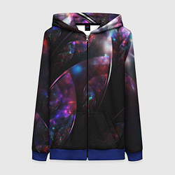 Толстовка на молнии женская Неоновая психоделика абстракция, цвет: 3D-синий