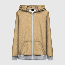 Толстовка на молнии женская Песчаный бежевый текстурный, цвет: 3D-меланж