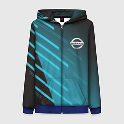 Толстовка на молнии женская Nissan geometry sport, цвет: 3D-синий