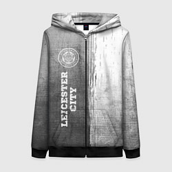 Толстовка на молнии женская Leicester City - grey gradient по-вертикали, цвет: 3D-черный