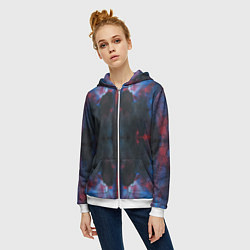 Толстовка на молнии женская Космическая паутина, цвет: 3D-белый — фото 2