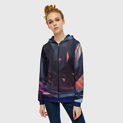 Толстовка на молнии женская Абстрактный вихрь, цвет: 3D-синий — фото 2
