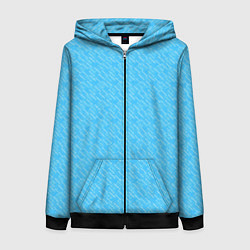 Женская толстовка на молнии Неоновый голубой лазурный однотонный текстура
