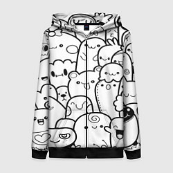 Женская толстовка на молнии Doodle monsters