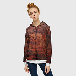 Толстовка на молнии женская Абстракция - rusty mood, цвет: 3D-белый — фото 2