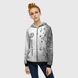 Толстовка на молнии женская Gears of War - white gradient по-вертикали, цвет: 3D-черный — фото 2