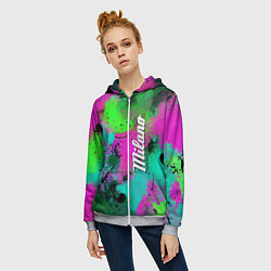 Толстовка на молнии женская Color impression - abstraction, цвет: 3D-меланж — фото 2