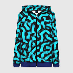 Женская толстовка на молнии Бирюзовая абстракция