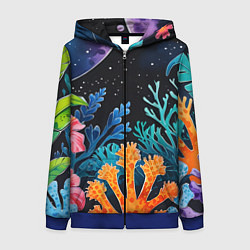 Женская толстовка на молнии Космические кораллы