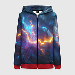 Женская толстовка на молнии Космическая молния текстура