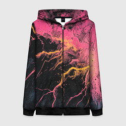 Женская толстовка на молнии Абстрактные молнии текстура