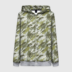 Толстовка на молнии женская Пиксельный камуфляж, цвет: 3D-меланж