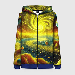 Женская толстовка на молнии Neon galaxy - ai art fantasy