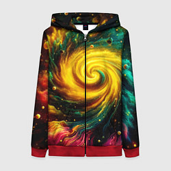 Толстовка на молнии женская Neon space - ai art fantasy, цвет: 3D-красный