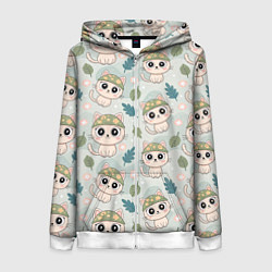 Женская толстовка на молнии Кошачий камуфляж каваи