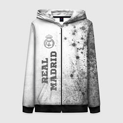 Толстовка на молнии женская Real Madrid - white gradient по-вертикали, цвет: 3D-черный