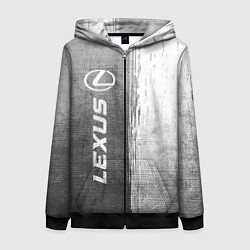 Толстовка на молнии женская Lexus - grey gradient по-вертикали, цвет: 3D-черный