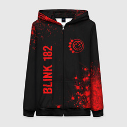 Толстовка на молнии женская Blink 182 - red gradient вертикально, цвет: 3D-черный