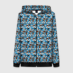 Женская толстовка на молнии Киберпанк шестиугольники синие