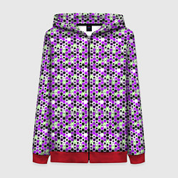 Женская толстовка на молнии Киберпанк шестиугольники фиолетовые