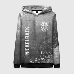 Толстовка на молнии женская Nickelback - grey gradient вертикально, цвет: 3D-черный