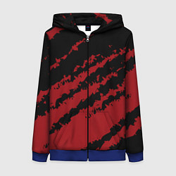 Толстовка на молнии женская The color is red and black, цвет: 3D-синий