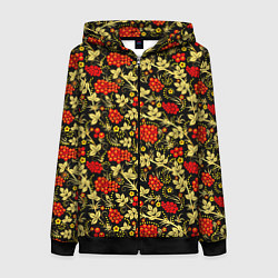 Женская толстовка на молнии Рябина с золотой листвой