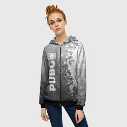 Толстовка на молнии женская PUBG - grey gradient по-вертикали, цвет: 3D-черный — фото 2