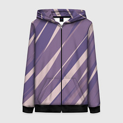 Женская толстовка на молнии Фиолетовый абстрактные полосы