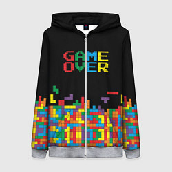Толстовка на молнии женская Game over, цвет: 3D-меланж