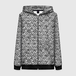 Женская толстовка на молнии Чёрно-белый текстурный