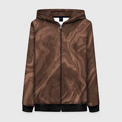 Женская толстовка на молнии Коричневый абстракция в точку