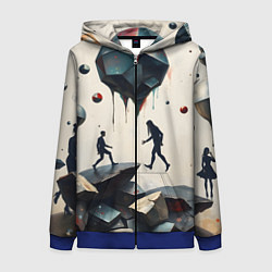 Женская толстовка на молнии Сюрреалистичные люди и камни