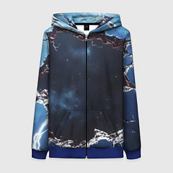 Женская толстовка на молнии Объемная дыра в стене текстура