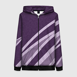 Женская толстовка на молнии Фиолетовый абстрактный с полосой