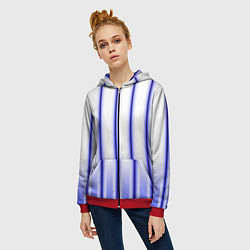 Толстовка на молнии женская Striped suit, цвет: 3D-красный — фото 2