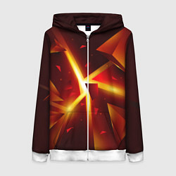 Женская толстовка на молнии Трехмерный взрыв неоновых плит абстракция