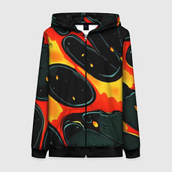 Женская толстовка на молнии Оранжевые разломы текстура