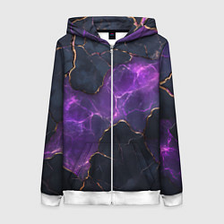 Женская толстовка на молнии Фиолетовый разлом с молниями