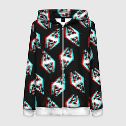 Женская толстовка на молнии Skyrim glitch logo patten